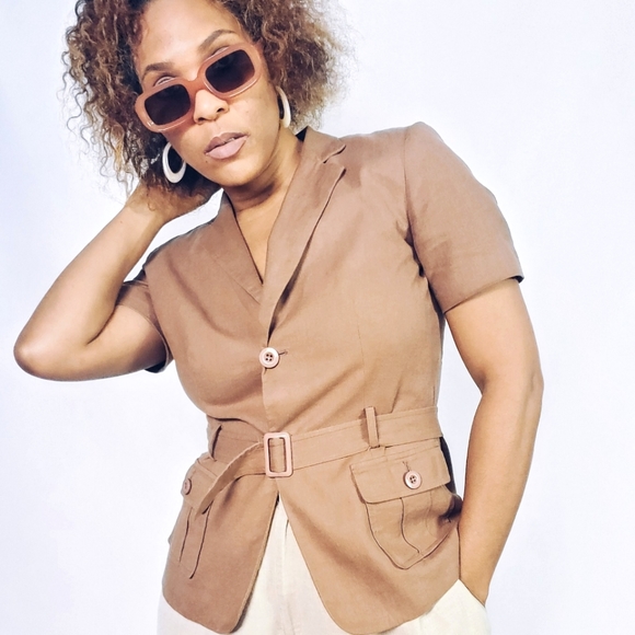 Linen Jacket Top - Picture 1 of 9